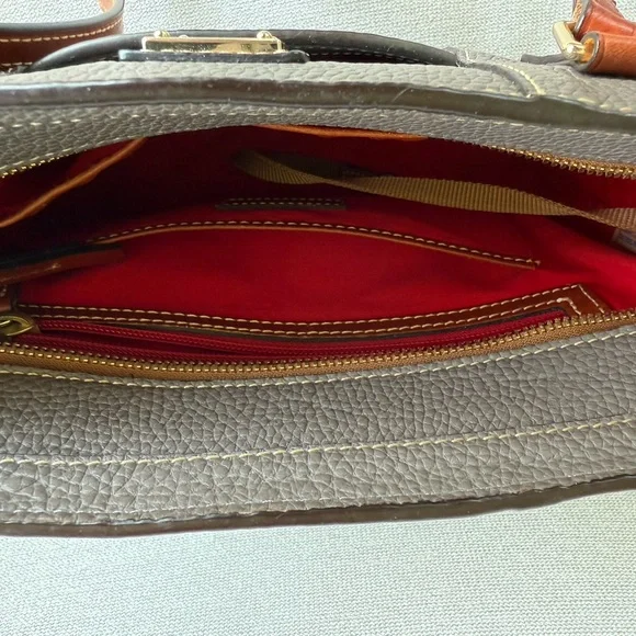 Dooney & Bourke Taupe and Brown Leather Tote - Picture 5 of 5